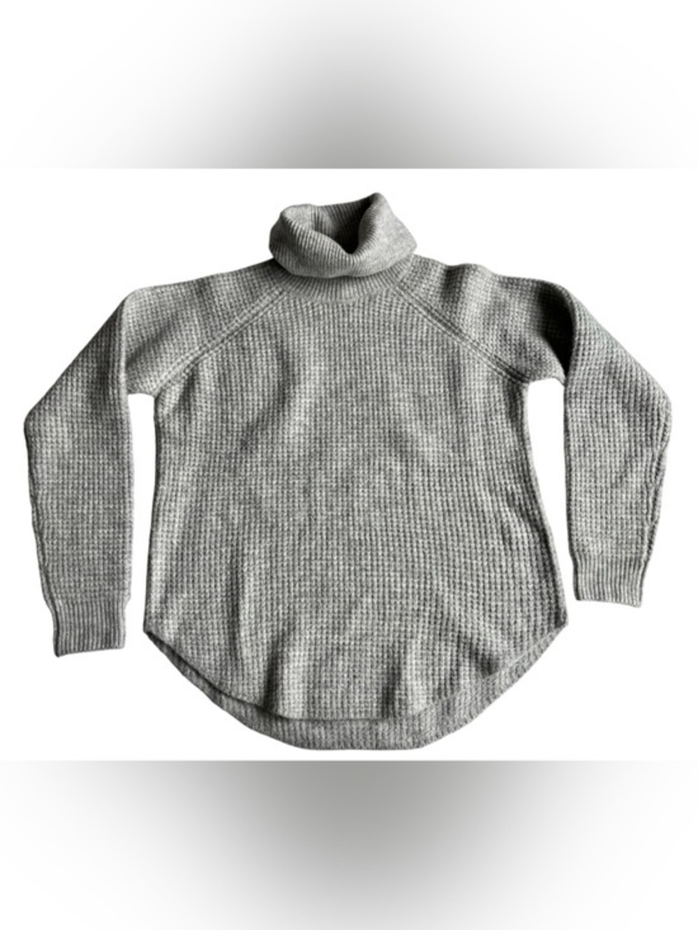 Kuhl Light Gray Waffle Knit Turtleneck Sweater